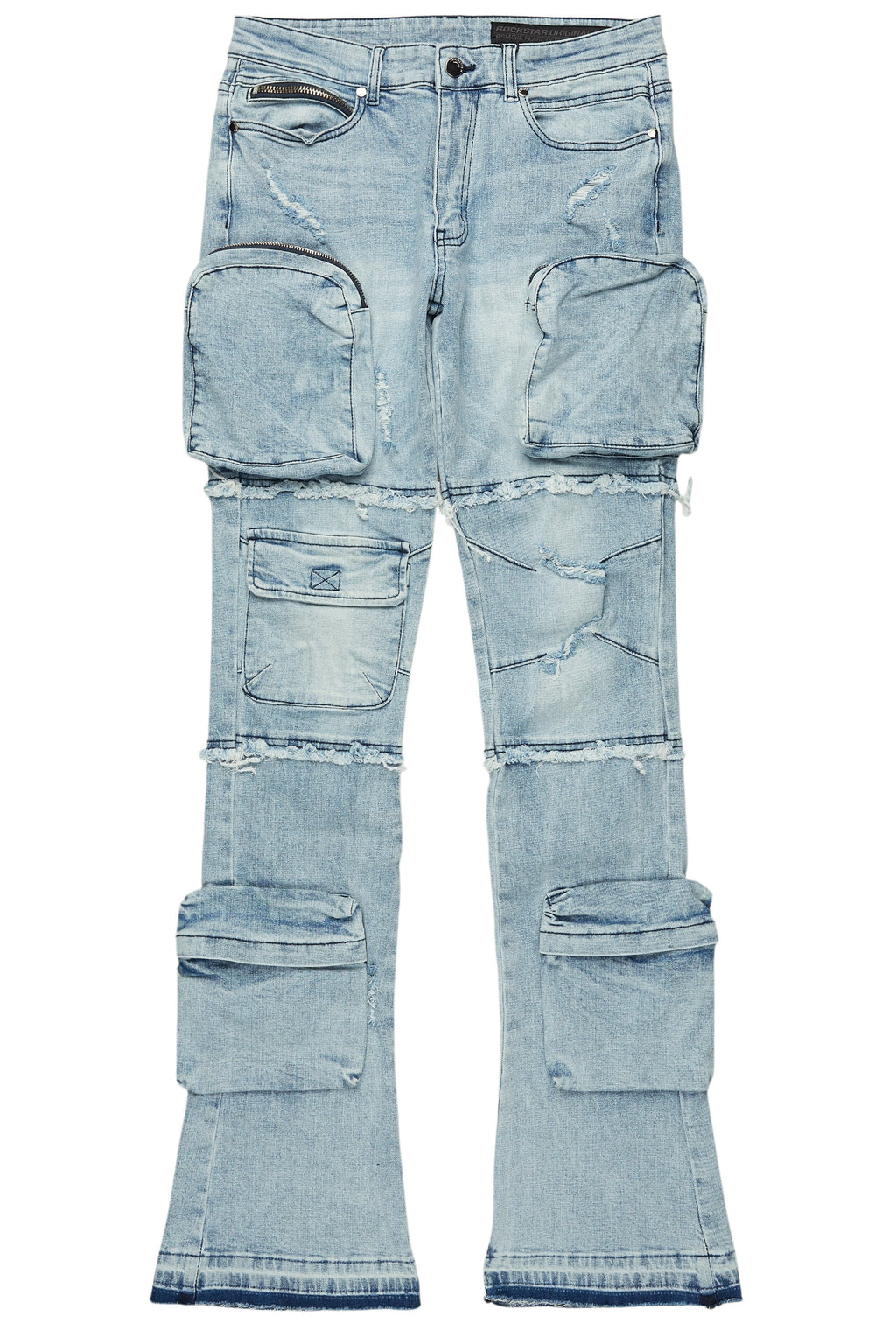 Shift Light Blue Stacked Flare Jean