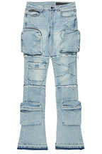Shift Light Blue Stacked Flare Jean