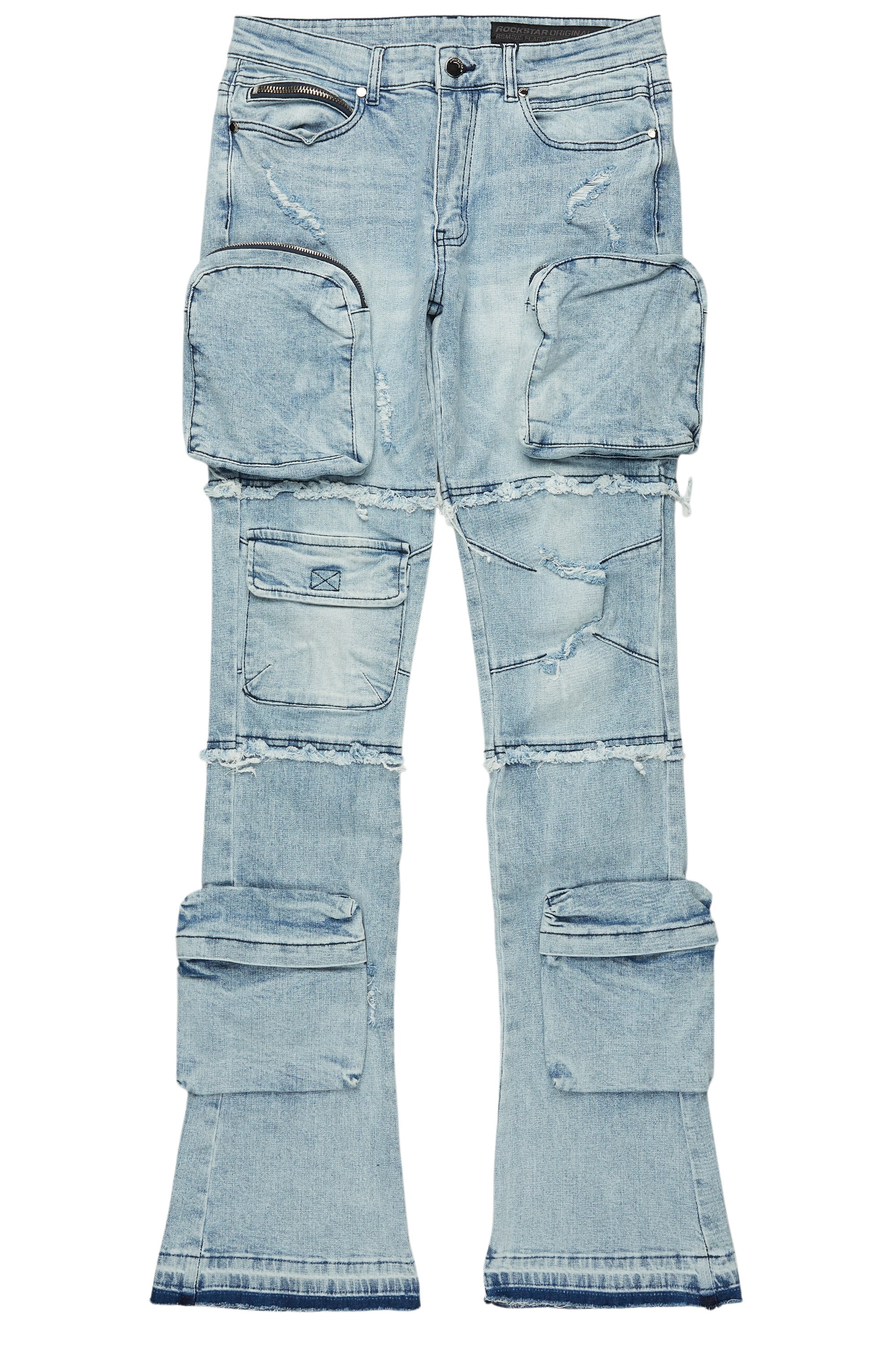 Shift Light Blue Stacked Flare Jean