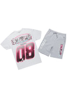 Theo White/Grey T-Shirt Short Set