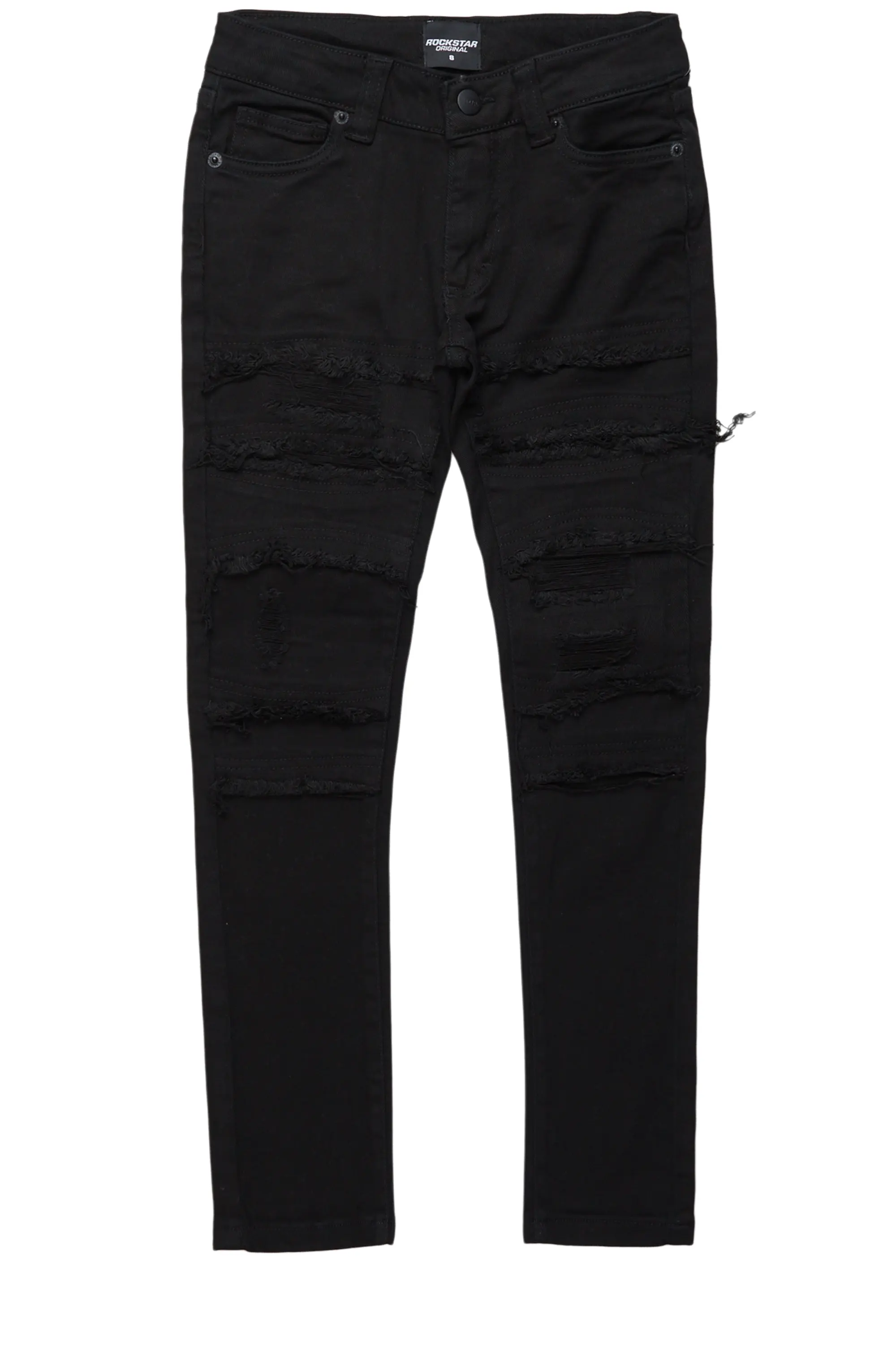Boys Bolko Jet Black Frayed Slim Fit Jean