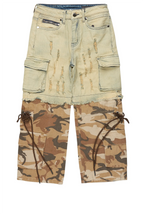 Boys Baatar Blue/Brown Camo Baggy Fit Jean