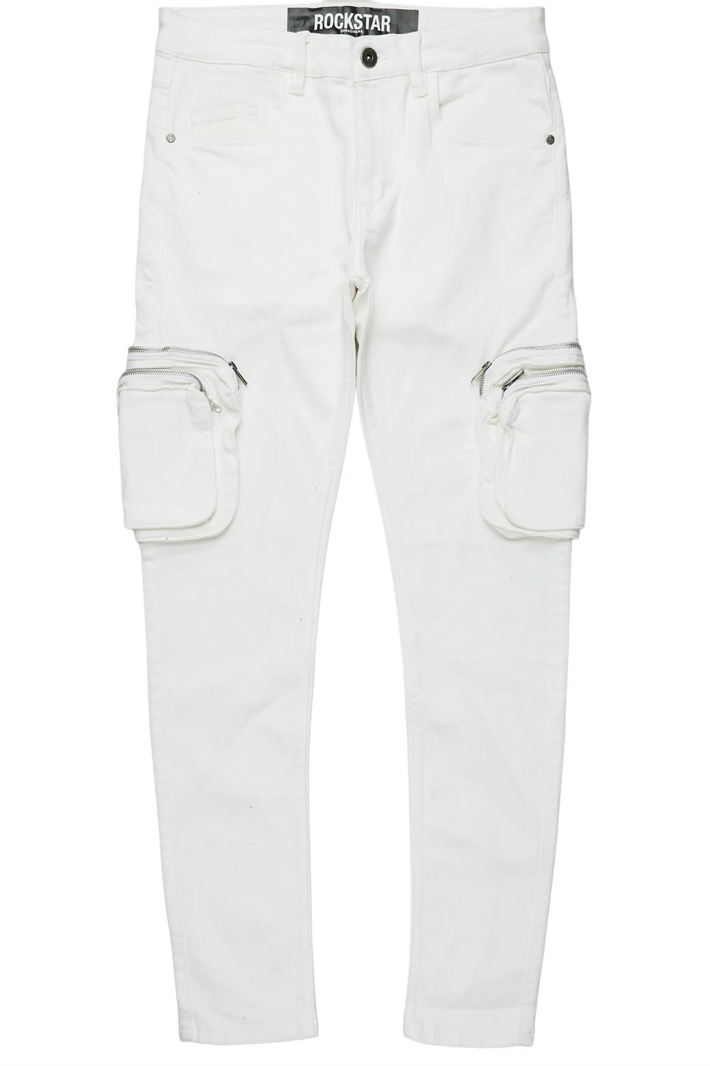 Garren Cream Skinny Fit Cargo Jean