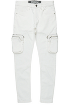 Garren Cream Skinny Fit Cargo Jean