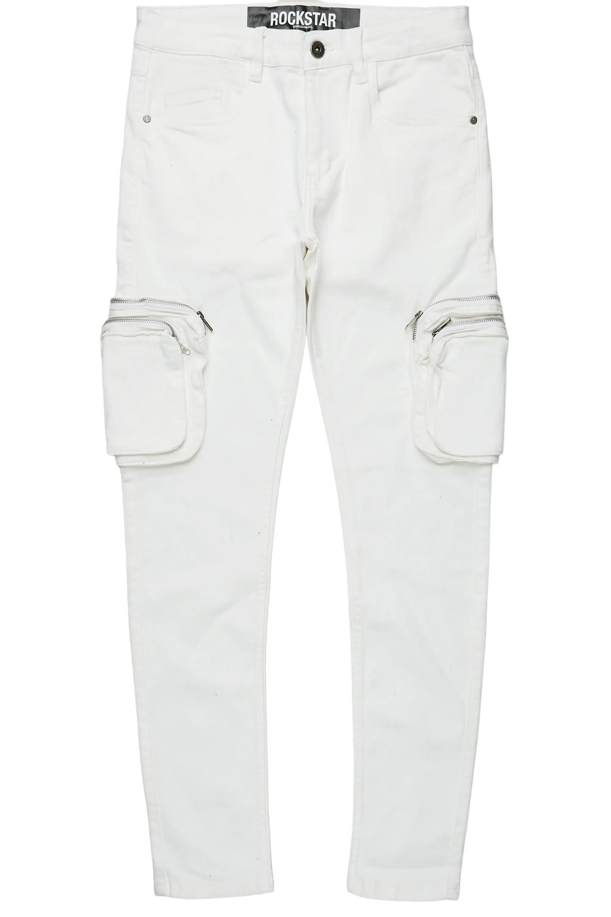 Garren Cream Skinny Fit Cargo Jean