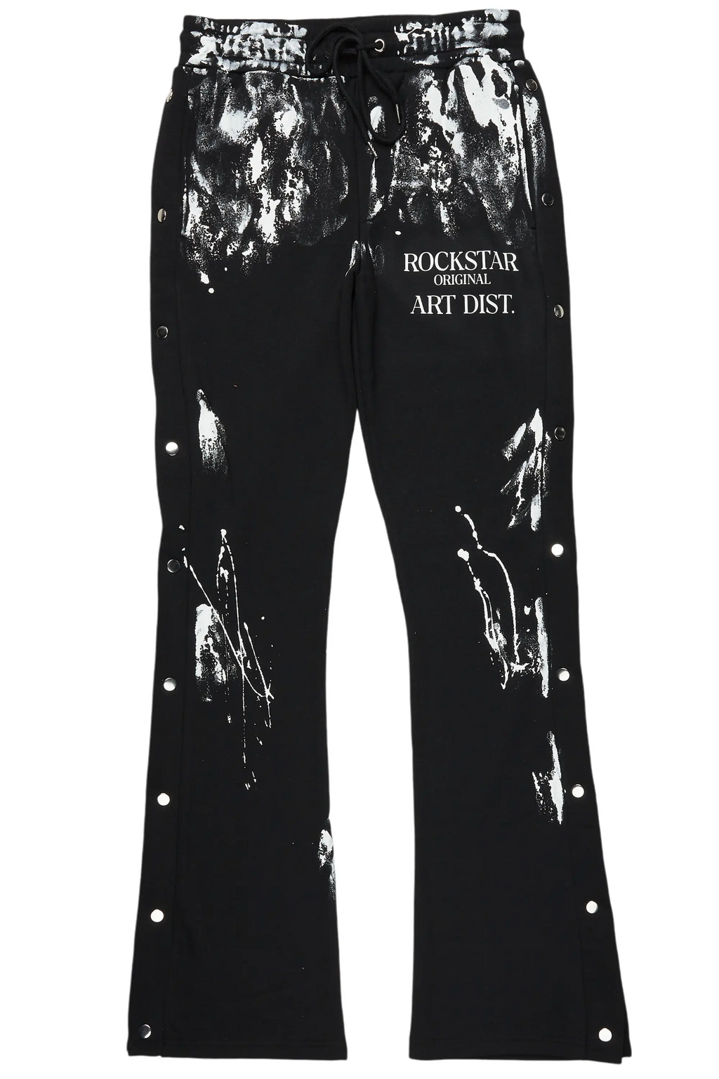 Filip Black Baggy Snap Button Pant