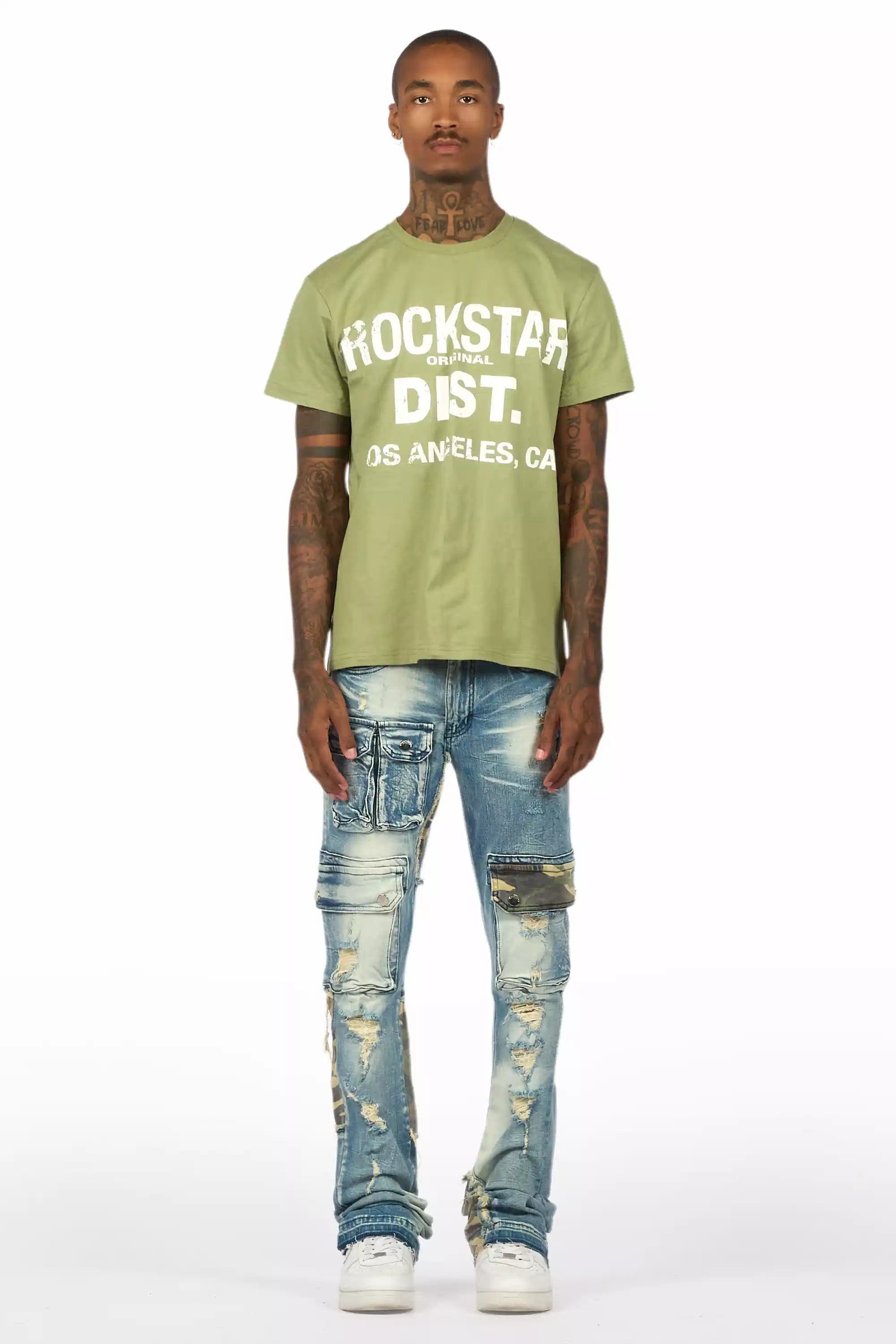Lake Green T-Shirt/Stacked Flare Jean Bundle