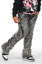 Girls Figgy Dark Grey Stacked Flare Jean