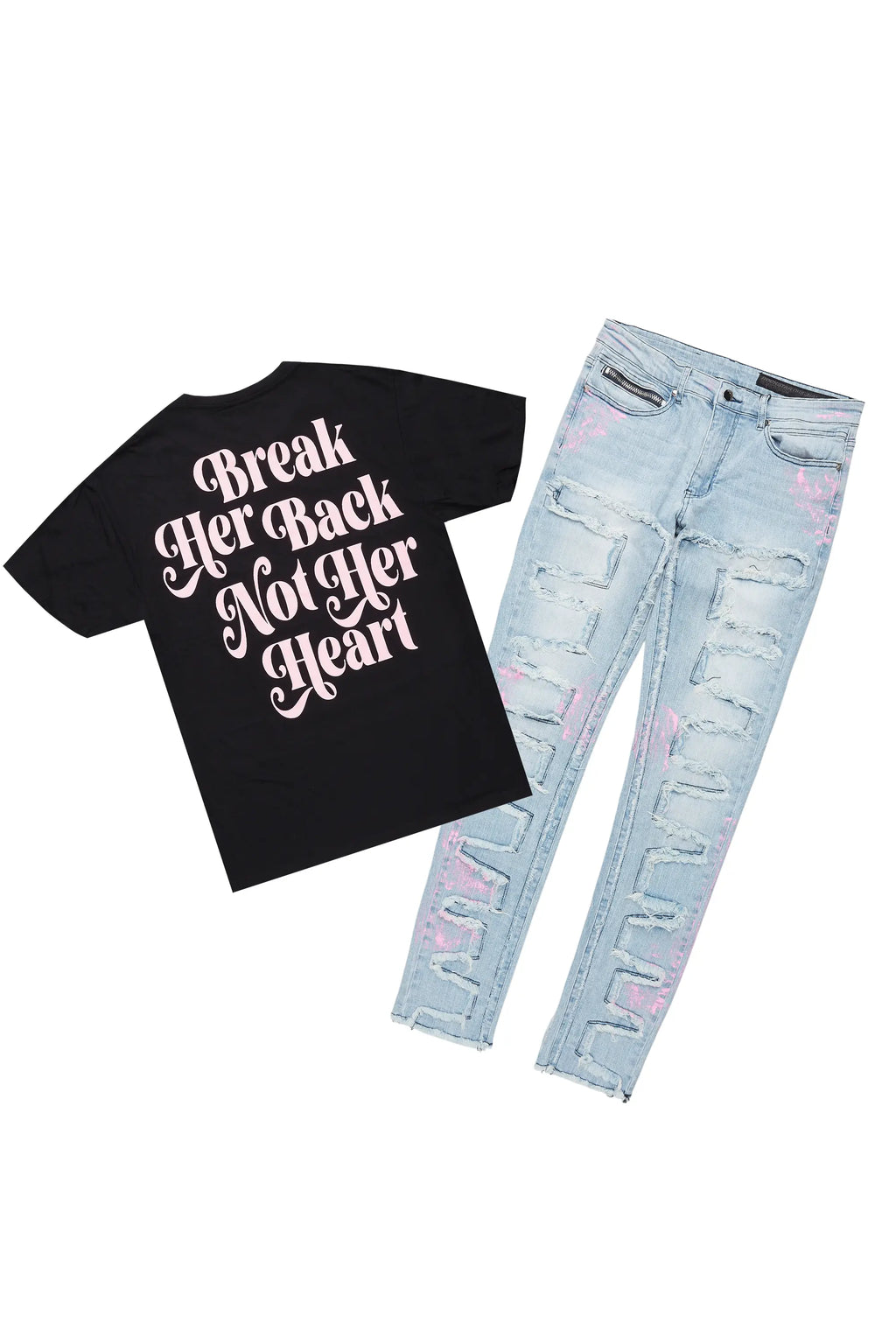 Diamo Black T-Shirt/Slim Fit Jean Set