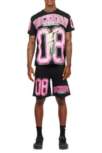 Fields Black/Pink T-Shirt Short Set