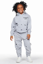Girls Raffie Heather Grey Hoodie Jogger Set