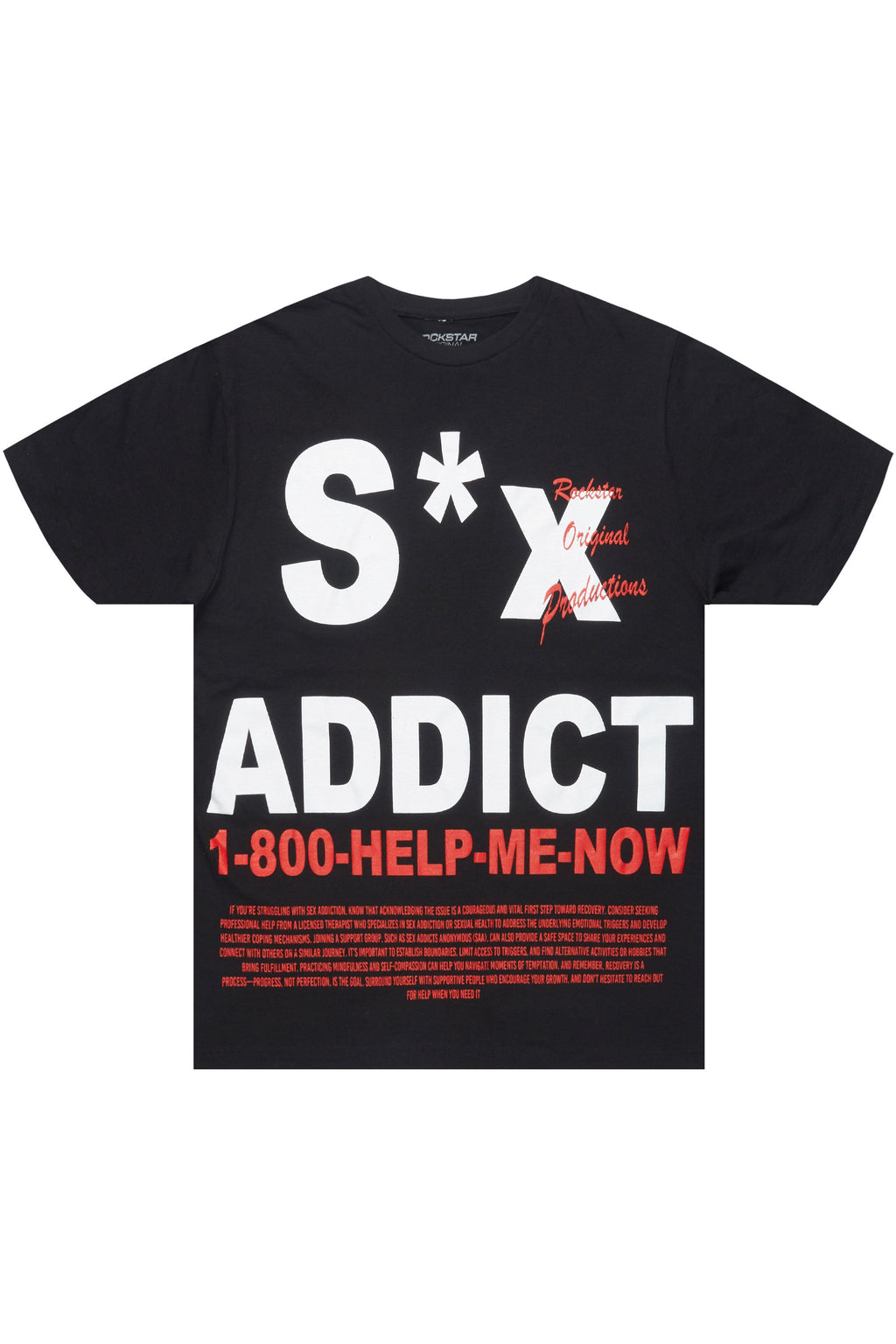 Addict Black Graphic T-Shirt