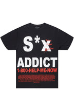 Addict Black Graphic T-Shirt