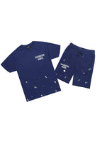 Raffer Navy T-Shirt/Raw Edge Short Set