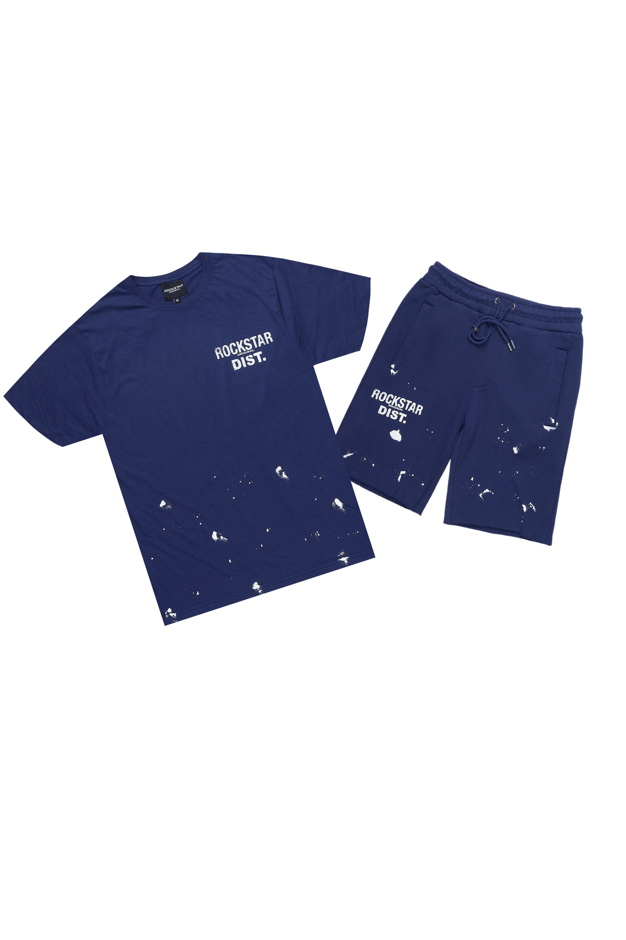 Raffer Navy T-Shirt/Raw Edge Short Set