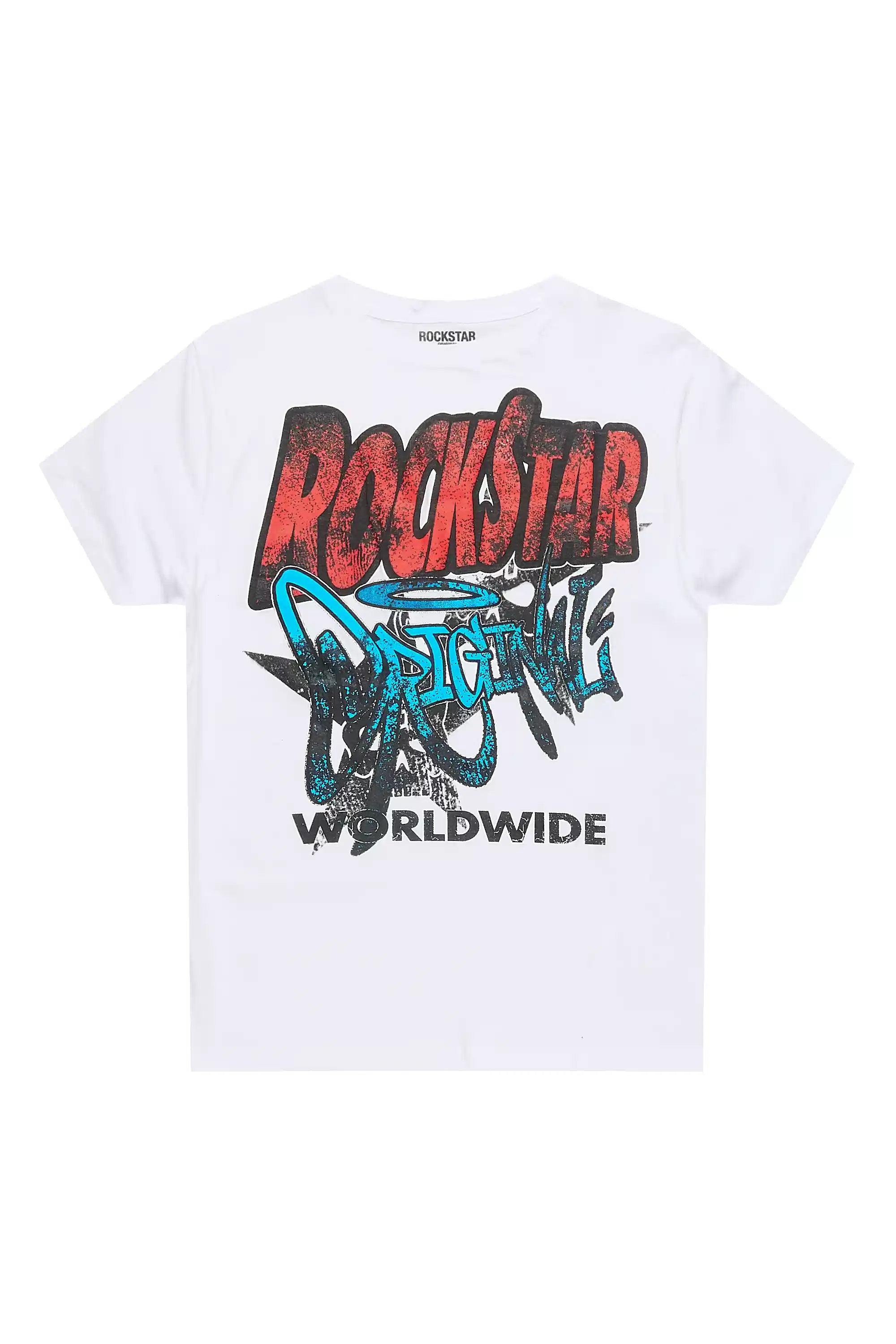 Boys Kait White/Red Graphic T-Shirt