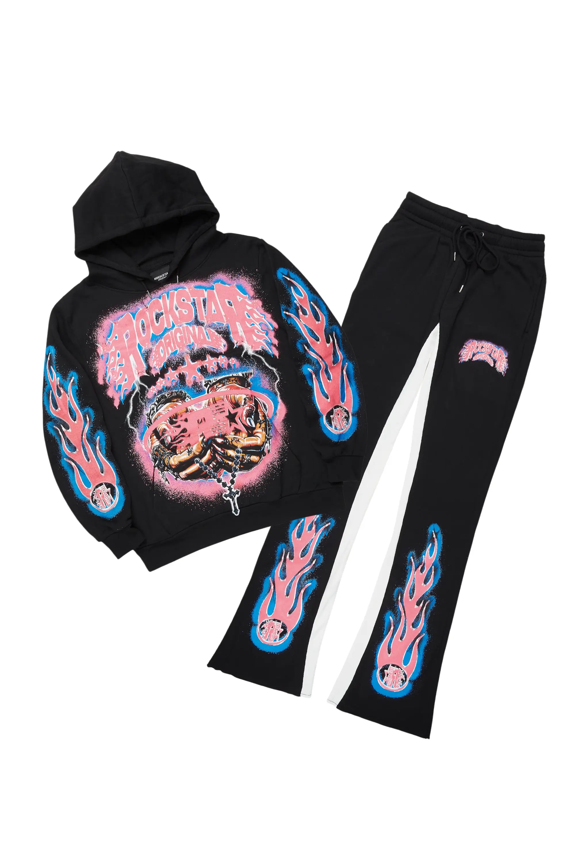 Cairo Black Hoodie/Baggy Track Pant Set