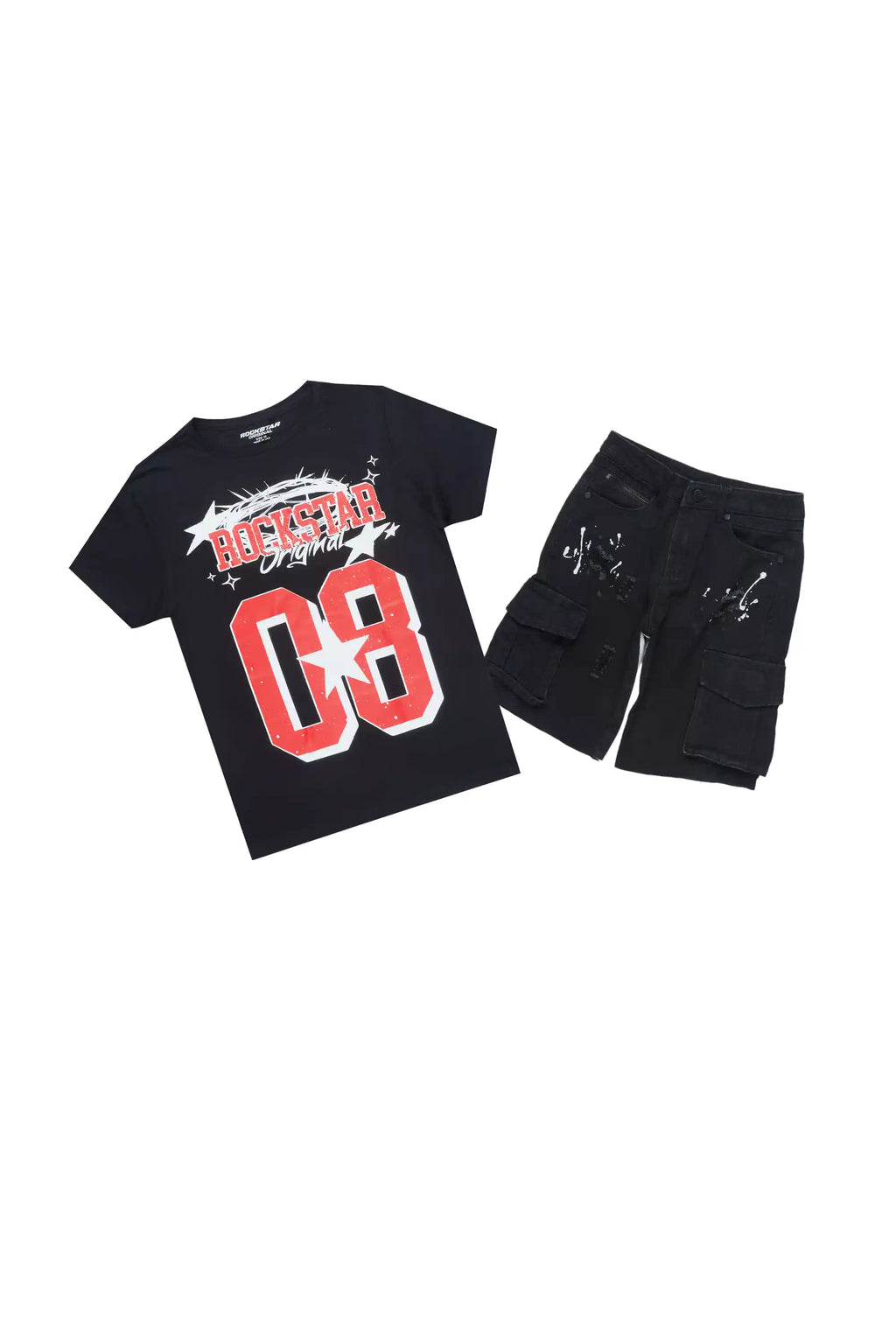 Boys All Star Black T-Shirt/Denim Short Set