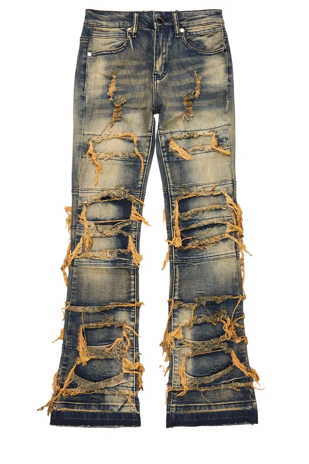 Boys Vasco Tint Dark Wash Blue Stacked Flare Jean