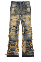 Boys Vasco Tint Dark Wash Blue Stacked Flare Jean