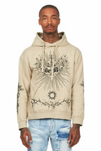 Leander Beige Graphic Hoodie