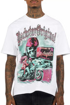 Reece White Graphic Rhinestone T-Shirt