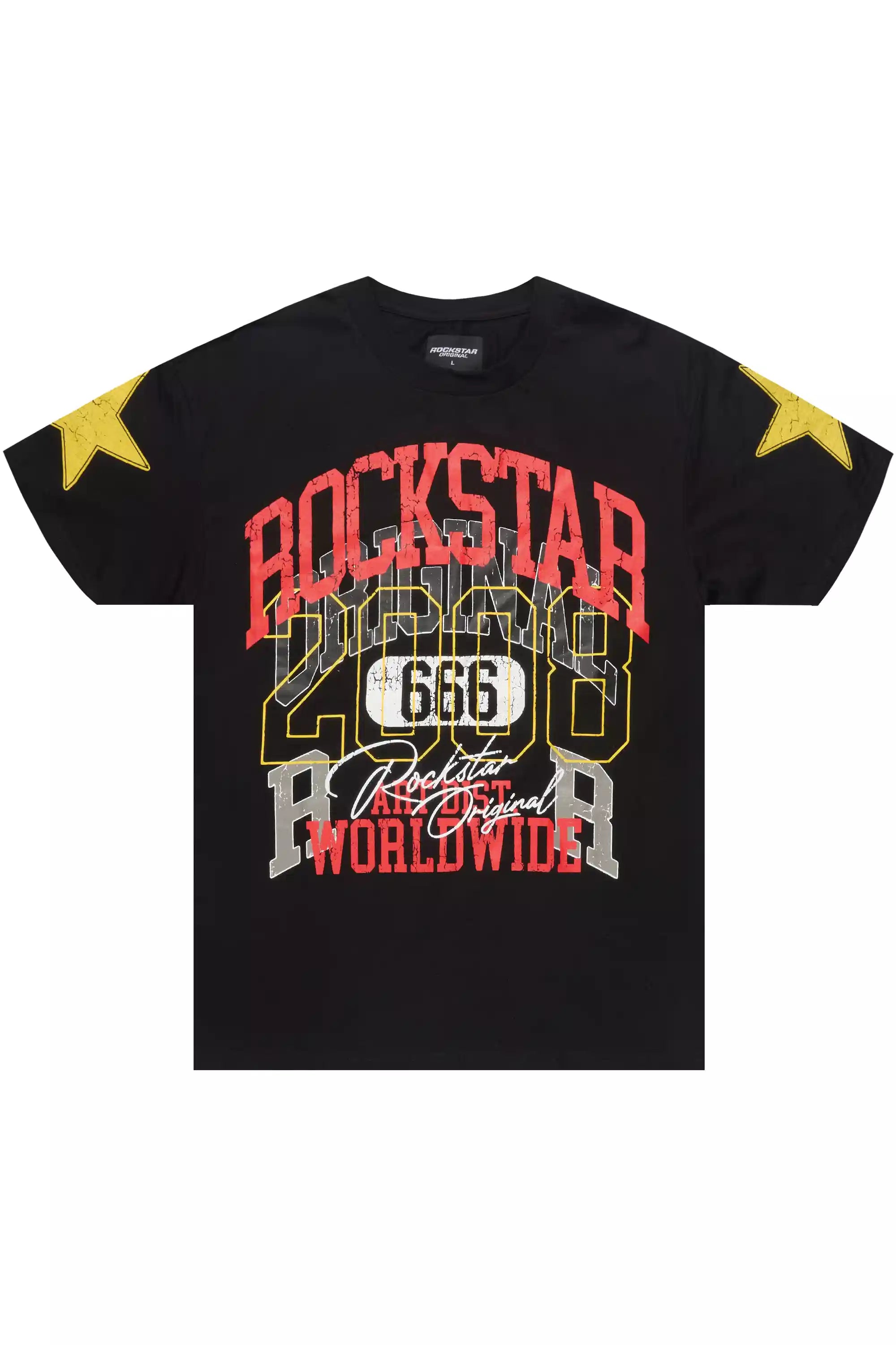 Santie Black Oversized Graphic T-Shirt