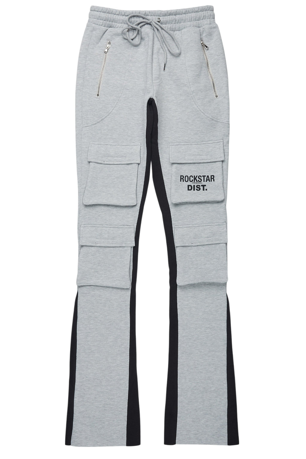Antoon Heather Grey Stacked Flare Track Pant