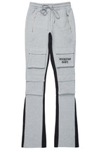 Antoon Heather Grey Stacked Flare Track Pant