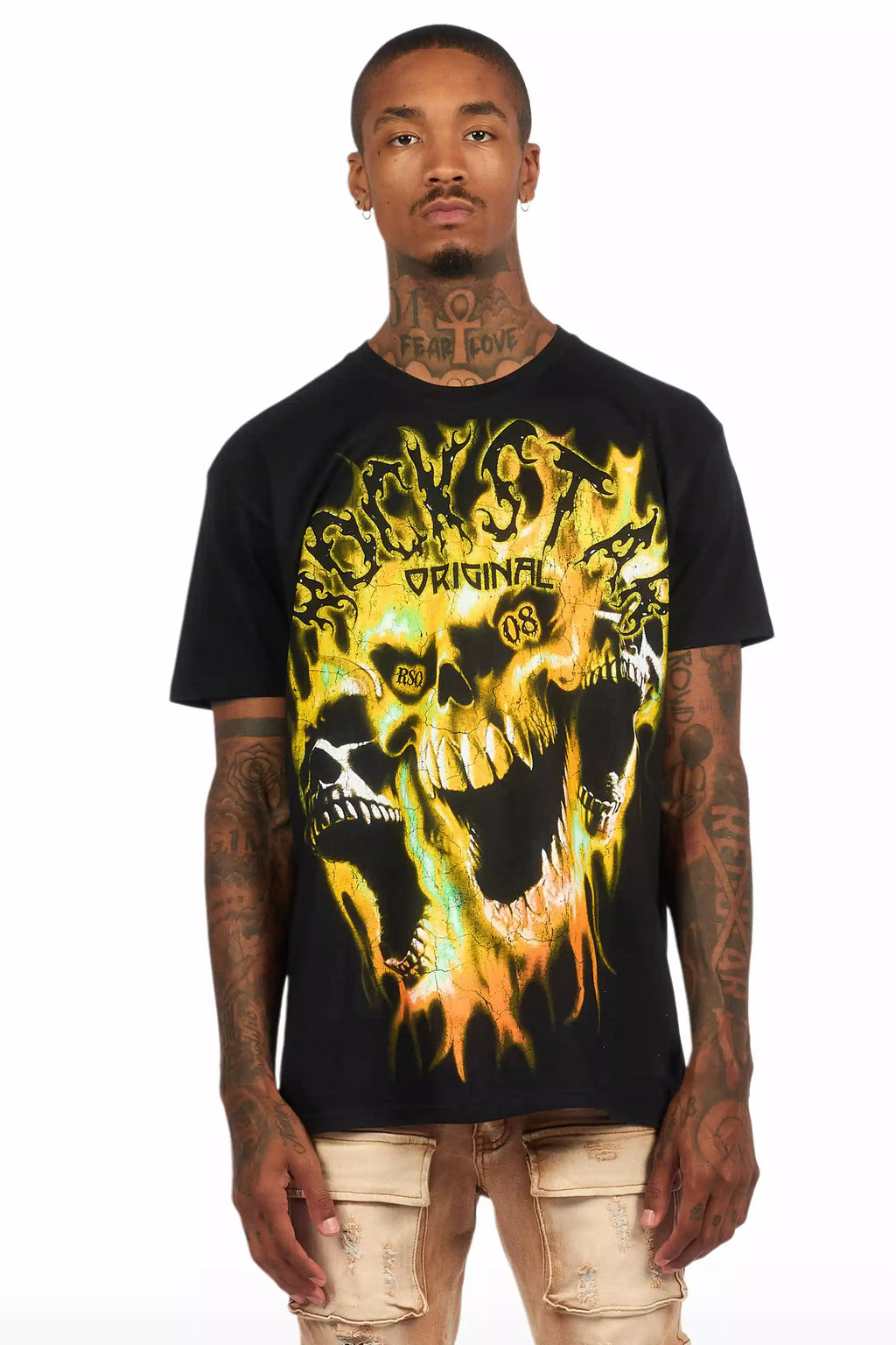 Lucen Black/Yellow Oversized Graphic T-Shirt