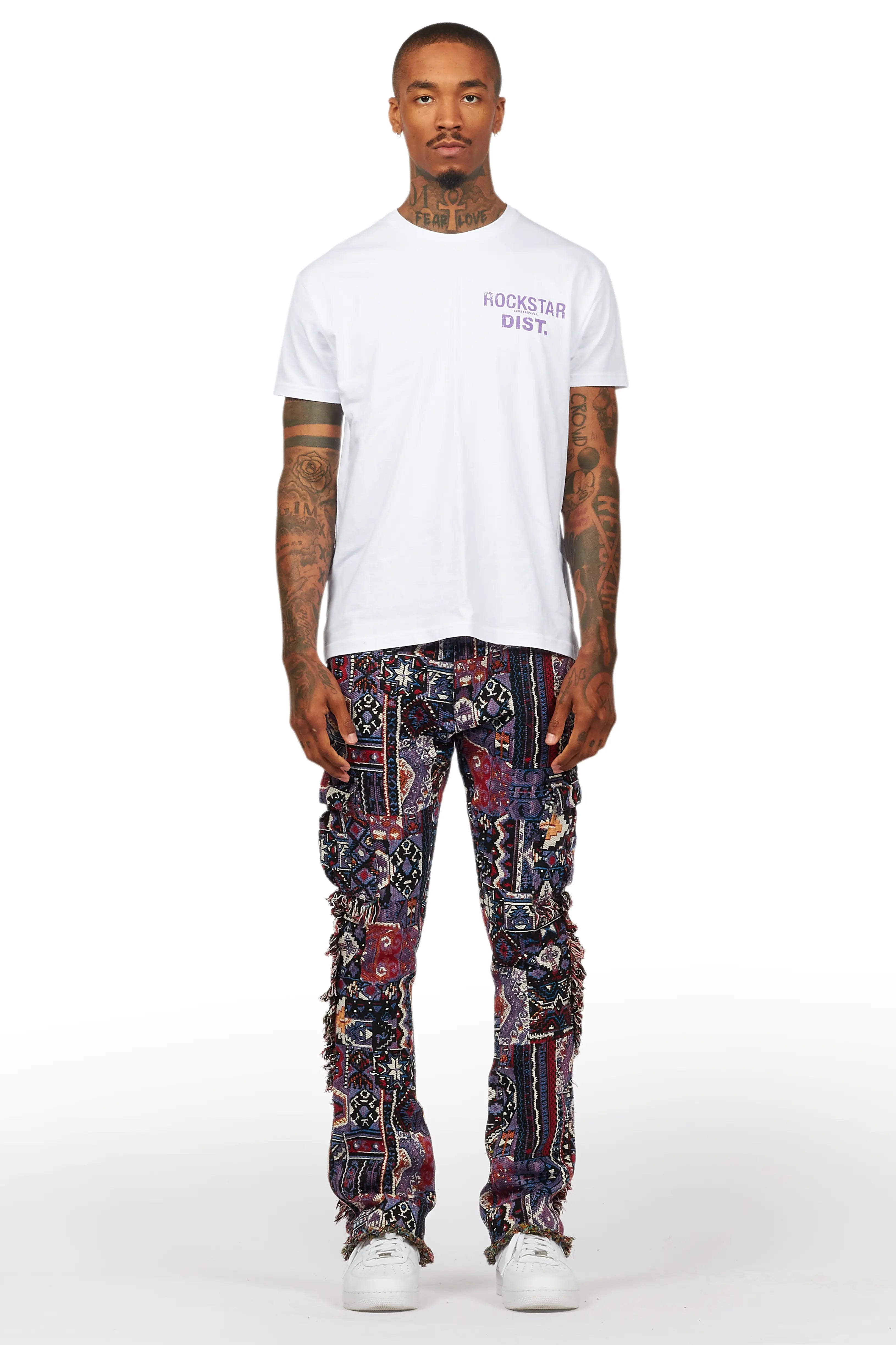 Lake White/Purple T-Shirt/Tapestry Jean Bundle