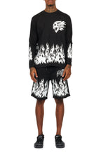 Bubble Black Long Sleeve T-Shirt Short Set