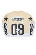 Allstar Beige/Black Boxy Crop Double Layer Tee