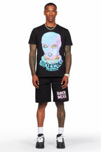 Murdra Black T-Shirt/Short Set
