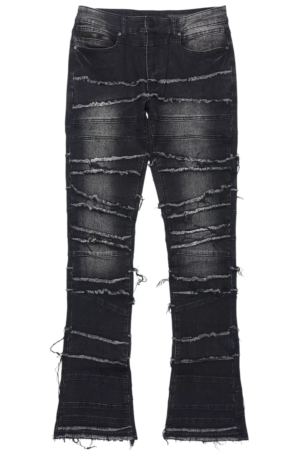 Franko Dark Grey Stacked Flare Jean