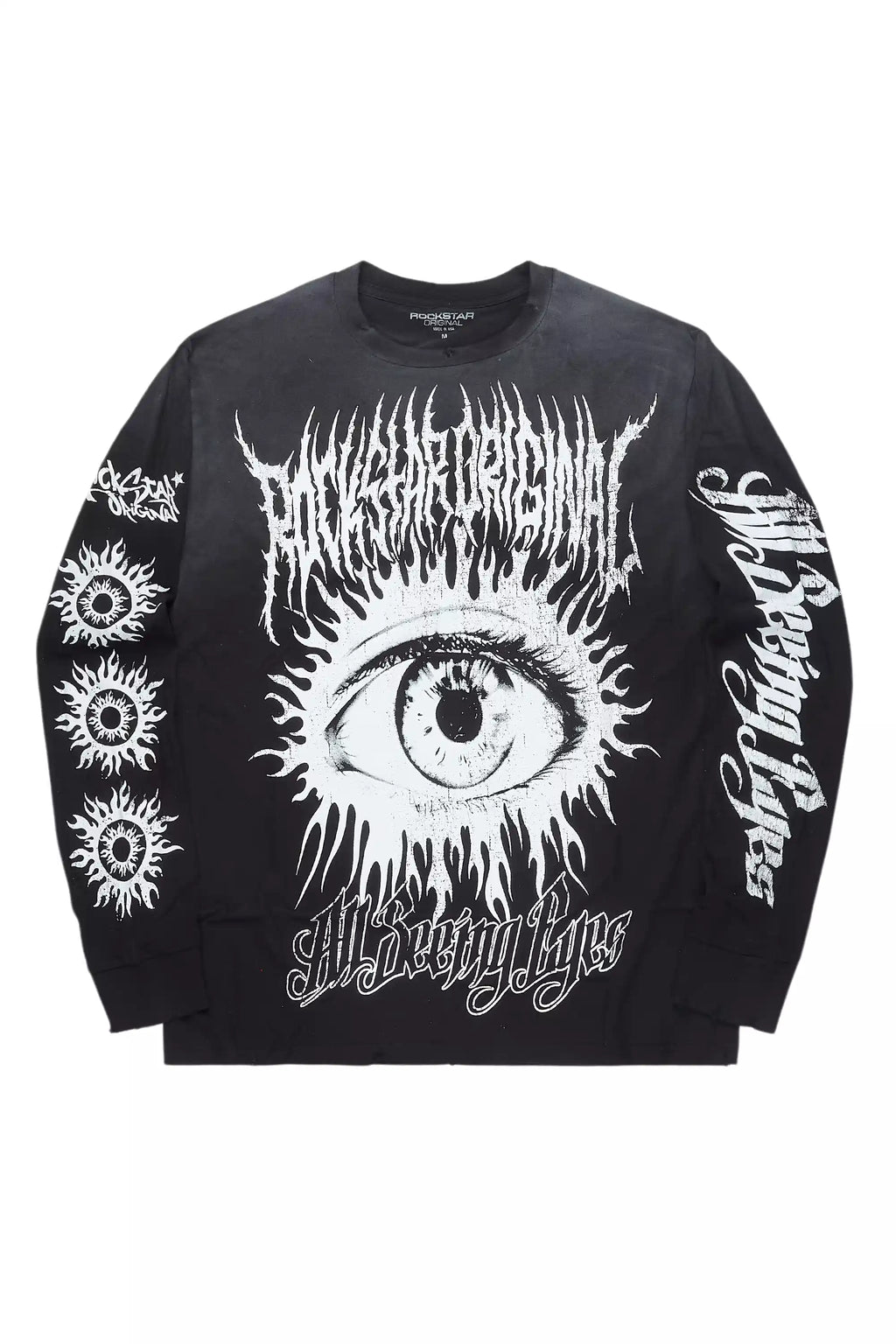 All Seeing Eyes Black Long Sleeve Graphic T-Shirt