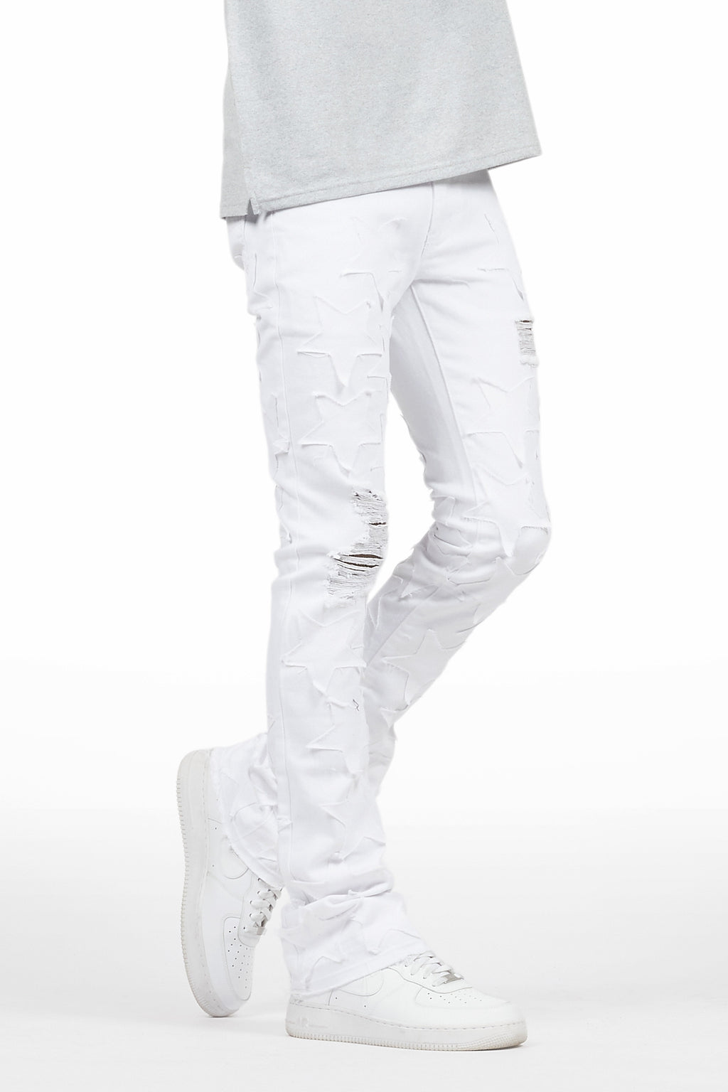 StarLane White Stacked Flare Jean