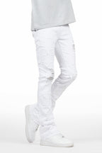 StarLane White Stacked Flare Jean