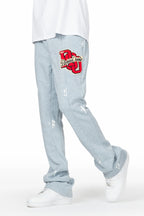 Andrew Heather Grey Patchwork Stacked Flare Pants