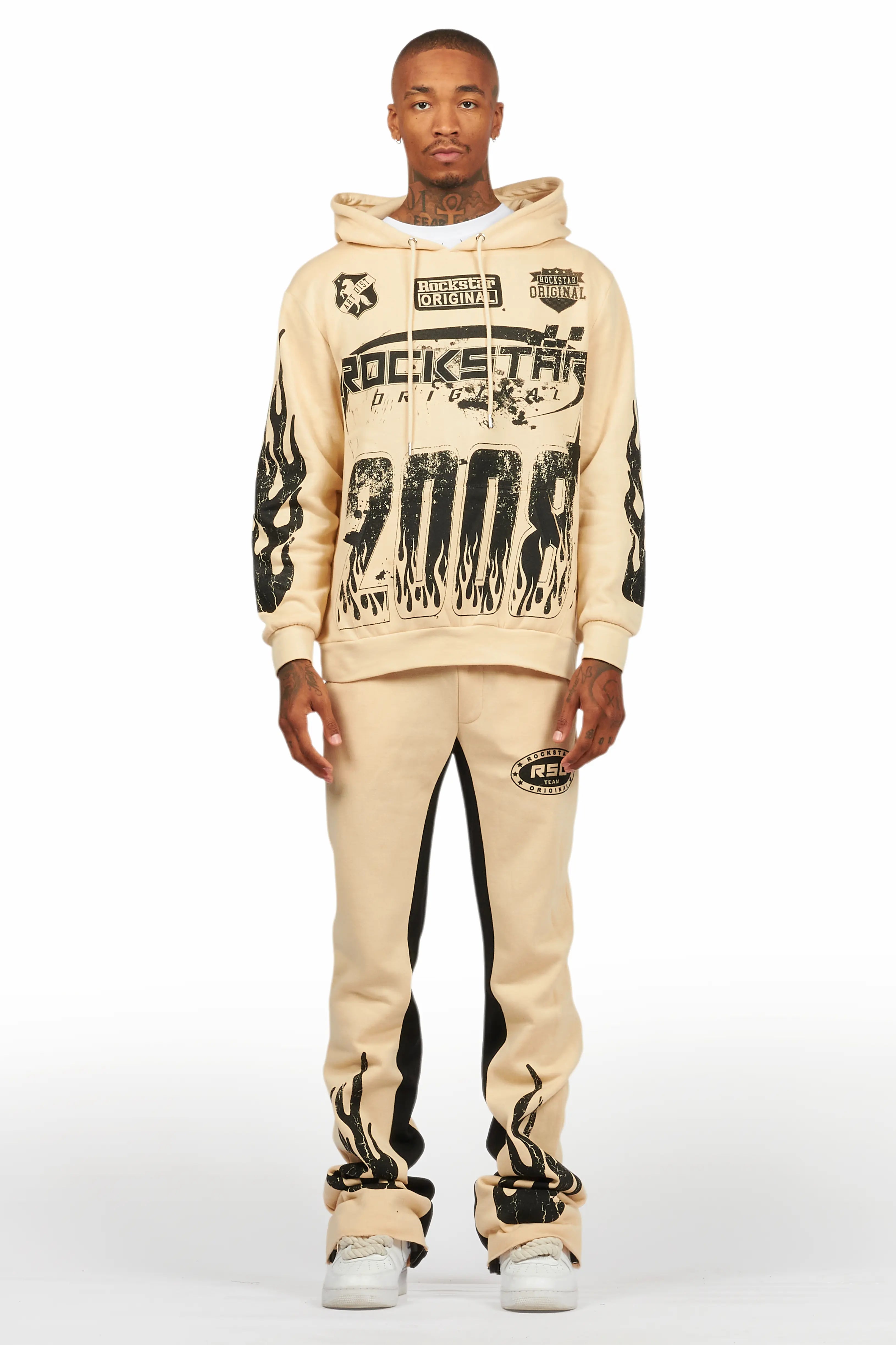 Amos Beige Hoodie/Baggy Track Pant Set