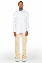 Raffer White/Beige Long Sleeve T-Shirt/Baggy Pant Set