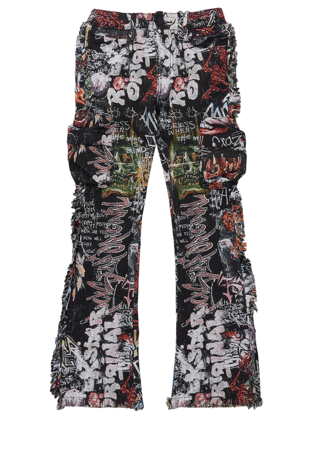 Boys Jari Multi Stacked Tapestry Flare Jean