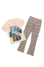 Kip Vintage Sand Graphic T-Shirt/Zierry Multi Tapestry Jean Bundle