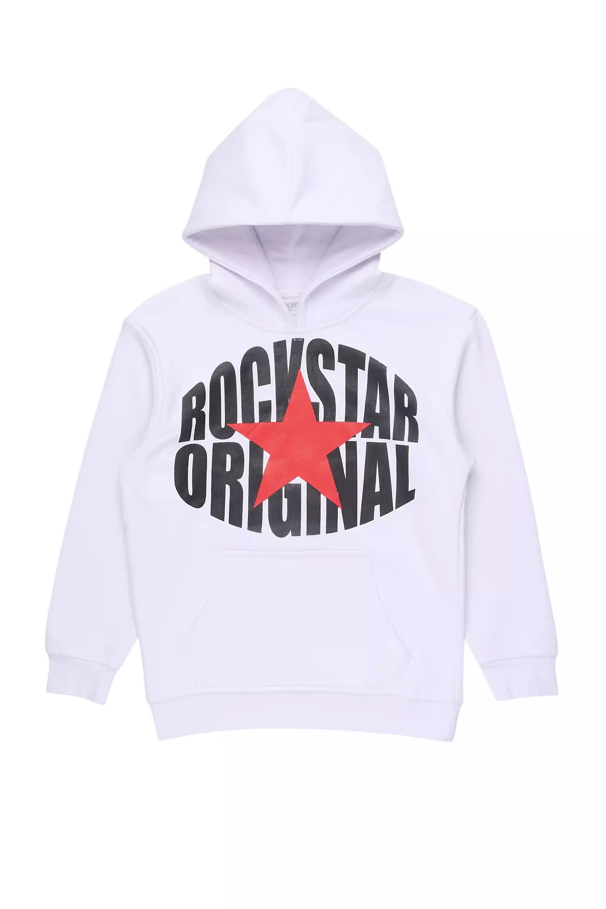 Boys Ezra White Graphic Hoodie