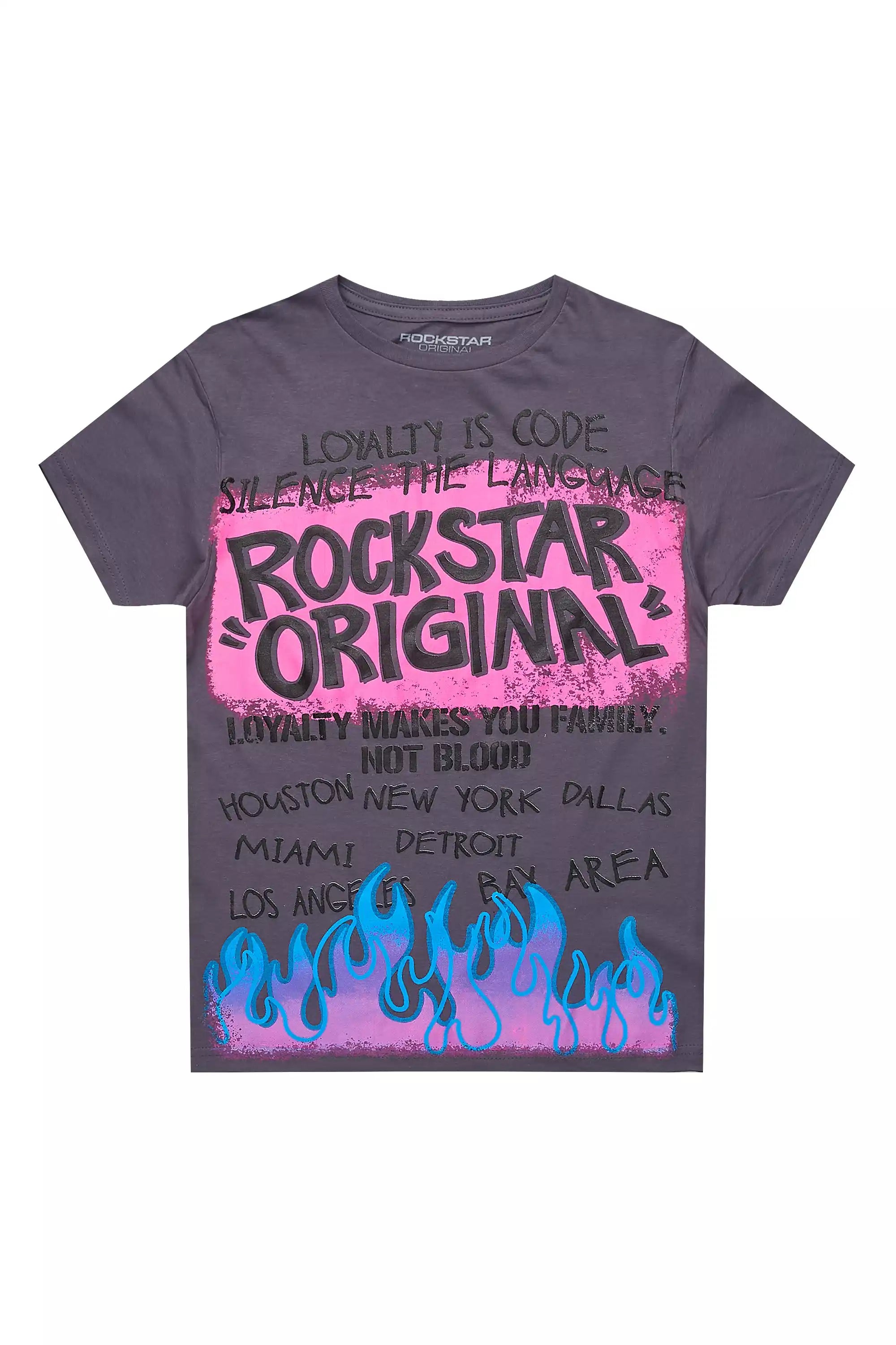 Boys Beno Denim Blue Graphic T-Shirt