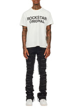 Shake Black Rhinestone Stacked Flare Jean