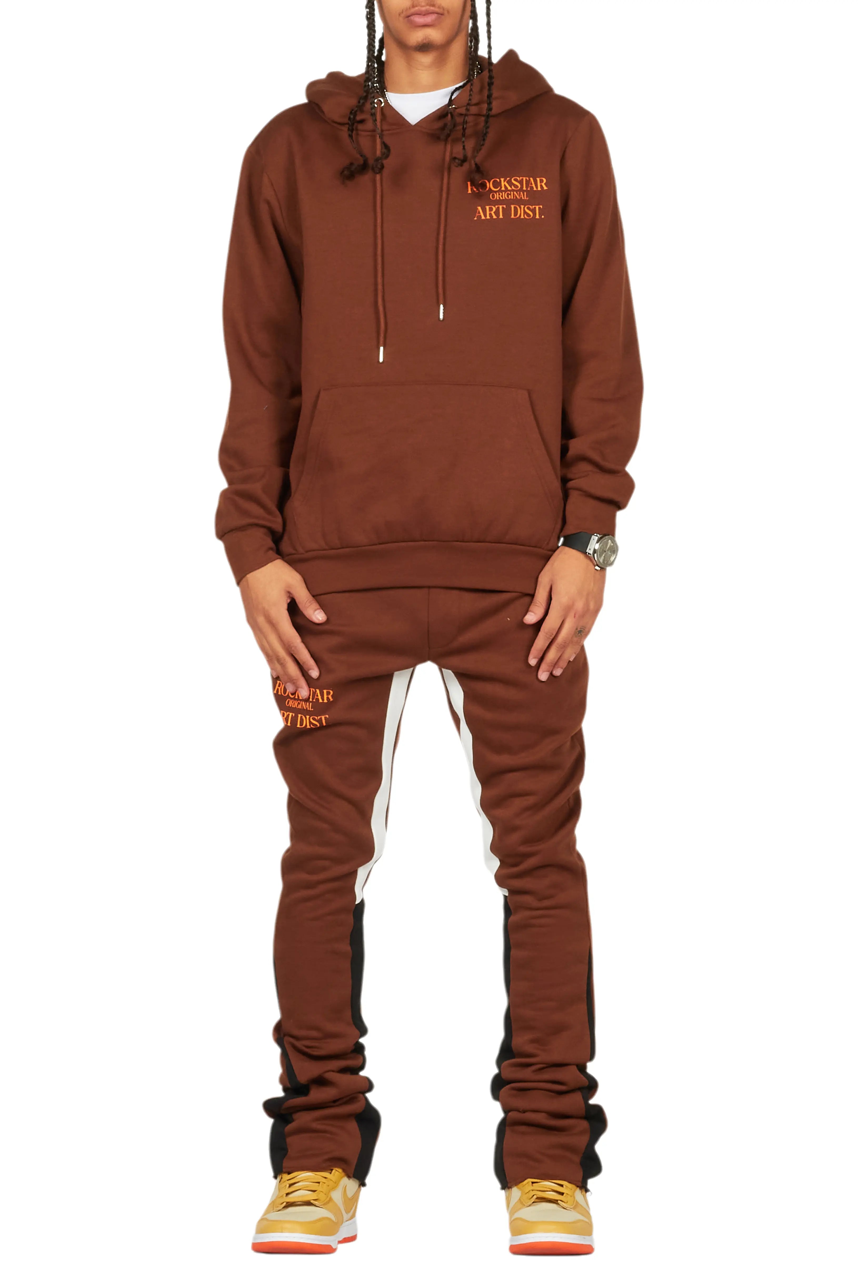 Briggs Brown Hoodie/Stacked Flare Track Set