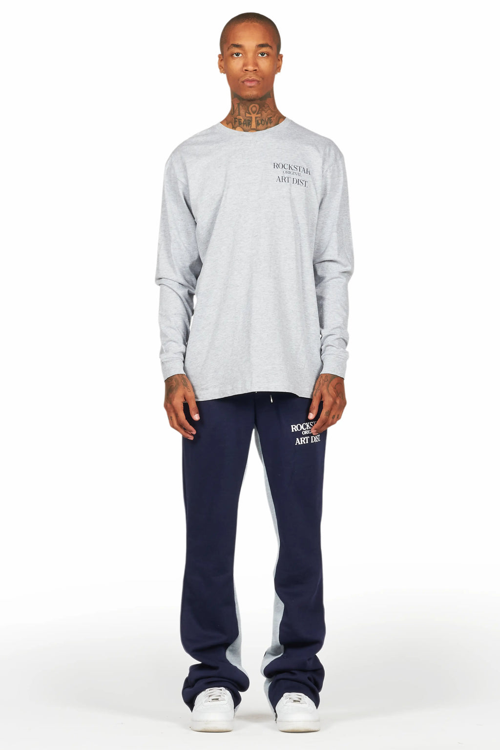 Briggs Heather Grey Long Sleeve T-Shirt/Baggy Pant Set