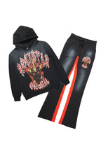HDStar Black/Red Hoodie/Baggy Track Pant Set