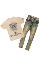 Leander Beige T-Shirt Slim Fit Jean Bundle